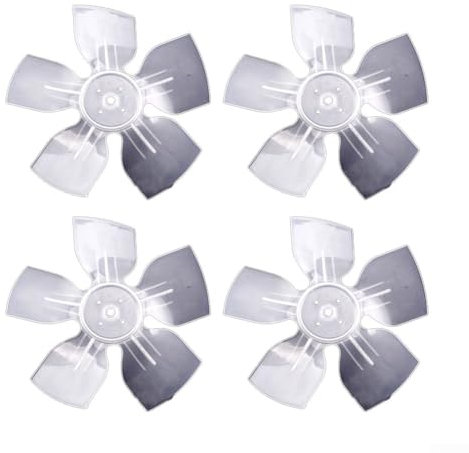 Freezer Motor Fan Blades Cooling Blades, Plastic/Aluminum Material, 6 9mm Middle Hole, Various Sizes, Set of 5, Sizes 170mm/200mm, Package Includes 4 Blades (Plastic 170mm)