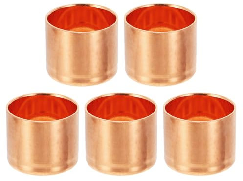 PATIKIL 1 Copper Pipe End Cap, 5Pcs Copper Fitting Cap Sealing Sweat Plug Solder Connection for Plumbing HVAC Air Conditioner