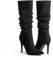 Hykytyhk Stivali alti al ginocchio da donna a punta a stiletto tacco alto slouchy camoscio stivali alti, nero, 43 EU