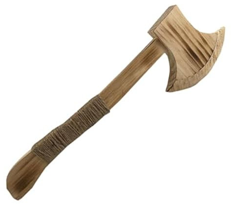 Axe jouet, halloween accessoires en bois hache avec corde de chanvre, 12 poignées à longue poignée, halloween alimentations de performance Axe Toy Lumberjack Axe Halloween Costume Costume accessoir