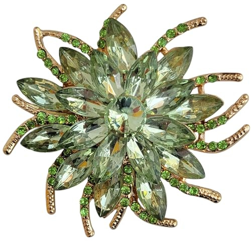 GFM® Broche en cristal pour femme Fleur Art Déco pour mariage demoiselles d'honneur mariée