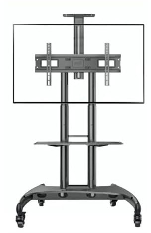 Universal TV Stand with Lockable Wheels for 32 75 Inch Screens Height Adjustable Rolling TV Cart Holds Up to 100 Lbs Ideal for Bedroom or Living Room