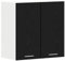 vidaXL kitchen cabinet black oak/black engineered wood one-door wall-mounted 60x31x60 cm indoor storage unit