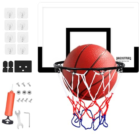 Basketball-Hoop, Basketballreifen innen, Basketballreifen mit Ball und Pumpe | Sport-Spielzeug mit Faltbarer Escape-Kante, für Wohnzimmer, Schlafzimmer