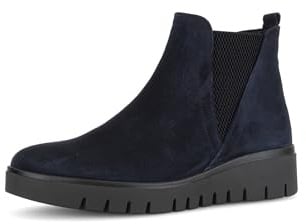 Gabor Damen Chelsea Boots, Frauen Stiefeletten,Komfortable Mehrweite (H),uebergangsschuhe,uebergangsstiefel,Dark-Blue (Mel.),38 EU / 5 UK