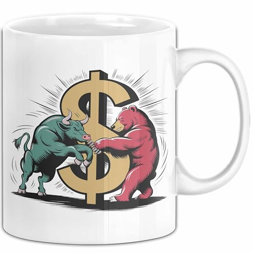Börsenhändler Tasse Geschenkidee für Wall Street Fans (Weiß)