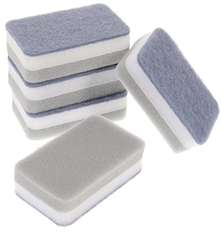 Cabilock 15 Estropajos Reutilizables para Fregar Platos Esponjas Abrasivas De Cocina Esponjas Negras De Doble Cara para Fregar Platos