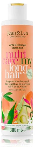 Jean & Len Shampoo Nutri Care Mango & Avocado, vegan, 300 ml | für langes und geschädigtes Haar, regeneriert bis in die Spitzen, fruchtig-frischer Mango-Duft, ohne Parabene und Silikone