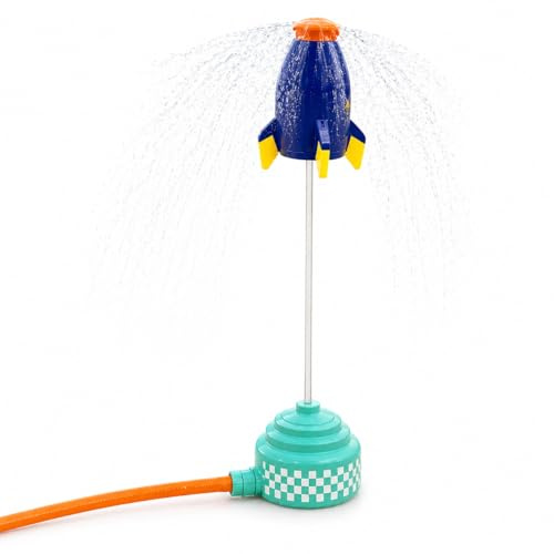 Wasserrakete, Spielzeug Draußen Wassersprenkler für Jungen & Mädchen | Die Rakete verbindet Sprinkler und Bewegungsspiel im Garten und macht die Wasserfontäne selbst zum Spielziel.