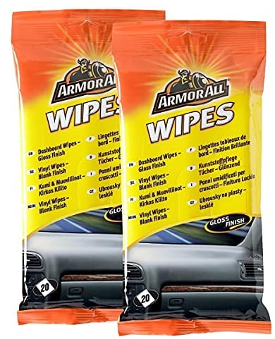 Armorall 2 x Car Interior Dashboard Cleaner Protector Wipes (20) - Gloss Finish