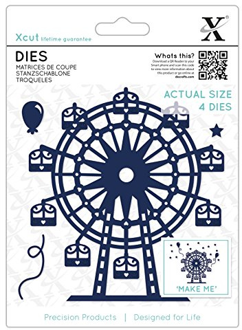 Xcut Dies Ferris Wheel, 4 Pieces, Carbon Steel Art & Craft, Carbon Cutting Tool Supplies, For Beautiful Decoration, Card Making, Gift Tag, Wrapping, Scrapbooking, Invitation Making, Crafters Companion