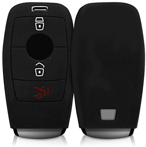 kwmobile Autoschlüssel Silikon Hülle kompatibel mit Mercedes Benz Smart Key Autoschlüssel (nur Keyless) - Schlüsselhülle in Schwarz