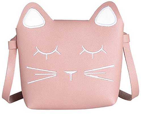 whatUneed Süße kleine Mädchen Umhängetasche Handtasche, Prinzessin Mini Taschen, Katze Cross Body Messenger Bag