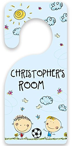 Paper Themes Door Signs for Kids bedroom Door Personalised Door Hangers - Football Fun