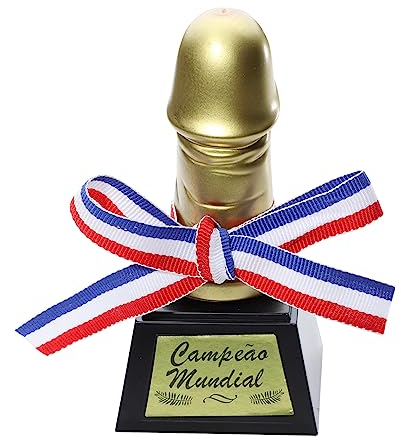 inhzoy Trophée de Partie d'or de Nouveauté Créative Accessoires Drôles d'accessoires Prop Jouets Cadeau pour Bachelor Party Trophée de la Coupe Bronze&Noir Taille unique