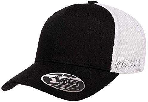 Flexfit Herren 110 Recycled Trucker Mesh Cap-2-Tone Kappe, schwarz/weiß, Einheitsgröße