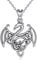 CELESTIA Dragon Necklace Women 925 Sterling Silver Celtic Winged Dragon Pendant w/18 Chain Ladies Medieval Jewellery Dragon Gifts for Women Birthday Graduation