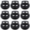 DXLing 30 Stück Schwarz Kordelstopper 2 Loch Kunststoff Rutschen Kordelklemme für Seile Federzug Schlösser Seilschlösser Stopper Slider Feder Toggle für Kordelzüge Schiebeschnur Craft Supplies