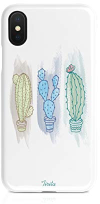 Tirita Hard Phone Case Cover Compatible with iPhone 12 & 12 Pro Mexican Exotic Nature Clipart Potted Cactus