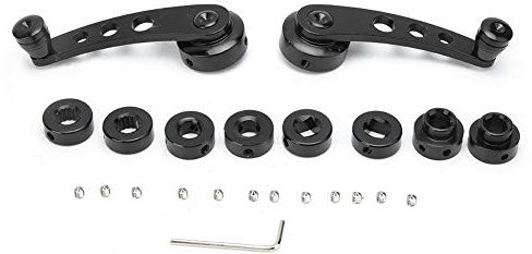 KIMISS Universal 3 Window Crank Handle CNC Aluminum Alloy Black Fits Many Vehicles Includes Adapter and Screws