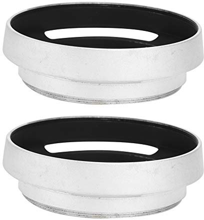 Akozon Parasol de Lente Hueco de 52 mm, Parasol de Lente Curvo ventilado Inclinado Hueco de Metal Universal Reemplazo de Parasol de Lente para cámara para Leica