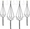Augshy Makramee Blumenampel, 4er Set Blumenampel Boho Deko Baumwollseil Hängeampel Blumentopf Pflanzen Halter Aufhänger für Innen Außen Decken Balkone Wanddekoration (80cm,100cm, Schwarz)