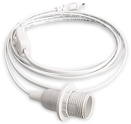 Mextronic E14 Lampenfassung mit Schalter Netzkabel 3,5m 350SW Weiß