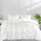 LINENWALAS Bettbezug-Set für Einzelbett, 100 % Bio-Bambus, Seide, Bettbezug-Sets für Einzelbett, 140 x 200 cm, Reißverschluss und Eckbänder, weich, kühlendes Bettwäsche-Set (Einzelbett, Weiß)