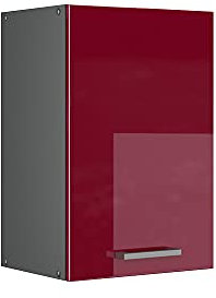 Vicco elément Haut de Cuisine R-Line, Rouge Bordeaux Haute Brillance/Anthracite, 40 cm