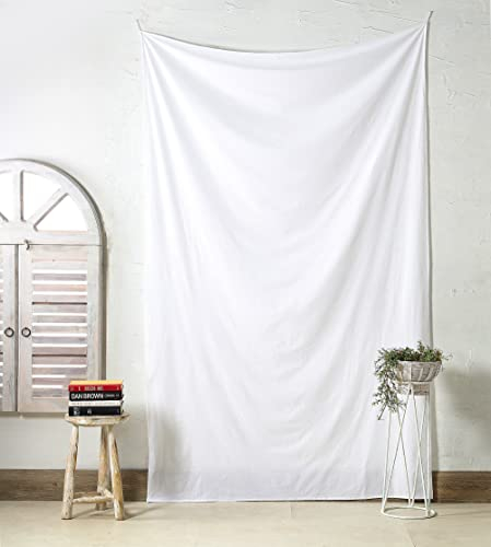 Popular Handicrafts Leerer Wandteppich, einfarbig, weißer Sublimationsdruck, Wandteppich, Wandbehang, dekorativer Wandteppich für Schlafzimmer, Wohnzimmer, Wohnheim, College, 140 x 229 cm, Weiß