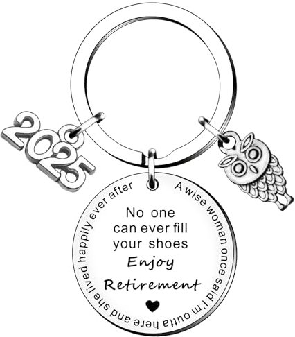 HULALA Funny 2025 Retirement Gifts For Women Colleague Nurse Teacher Mentor Tutor Staff Friends Leaving Going Away Goodbye Farewell Keyring Keychain
