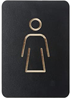 EUROPEL Symbolschild Frau, stilvolle Beschilderung für eine Tür oder Wand, aus Holz mit schwarzer Oberfläche gefertigt, Abmessungen 105x150x8 mm, für Hotels, Gasthäuser, Büros