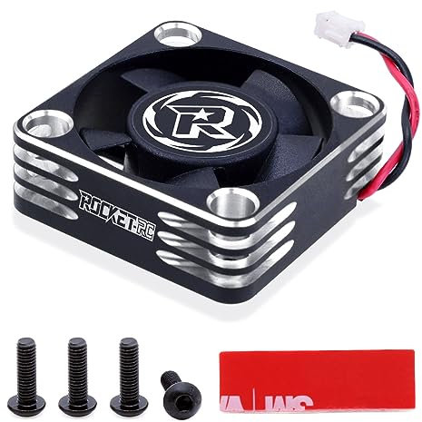 Surpass Hobby RC Cooling Fan 30x30mm Aluminum Cooling Fan 28000RPM Motor Cooling Fan for 1/8 1/10 Turbo Esc A3(Silver Black)