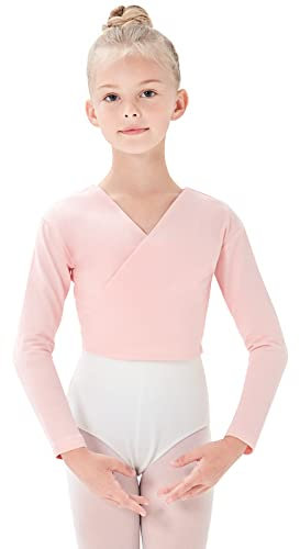 Cache-Coeur de Danse en Coton Hauts Veste de Ballet Manches Longues Manteau