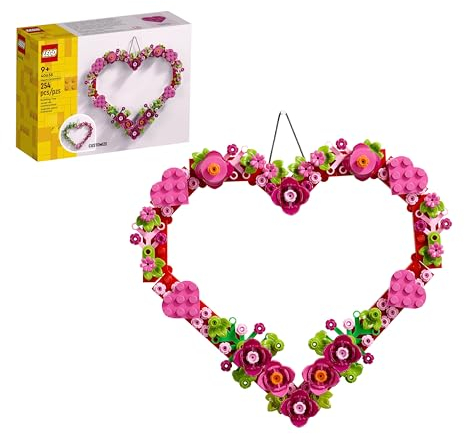 LEGO Creator Herz-Deko Set, BAU-Spielzeug für Kinder, Mädchen und Jungen ab 9 Jahren, Dekoration fürs Kinderzimmer oder Wandzubehör, Geschenk-Idee zum Valentinstag, Muttertag oder Geburtstag 40638
