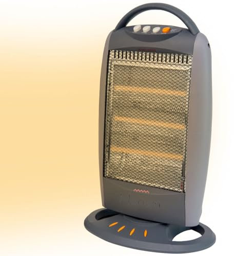 Meown 1200W Halogen Heater, 3 Bar Electric Room Heater with 3 Heat Settings (400W/800W/1200W), Portable Indoor Heater with Safety Tip-Over Switch, Overheat Protection & Carry Handle