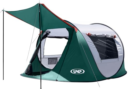 UNP Pop-up-Zelt für 3 Personen, Instant-Campingzelt mit 2 Türen für Strandcamping, Wandern und Reisen mit Tragetasche (Grün)