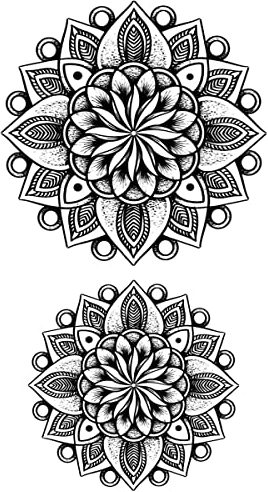 Temporäre tattoos kleine Mandalas - 1 Blatt von Fake tattoos | Mandala Tätowierung | Schwarz | Kleine Mandalas Klebetattoos, Herren, Damen - TATTOO YOUR STYLE