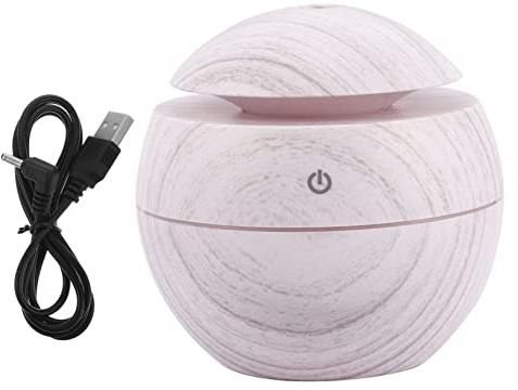 GLEAVI Wood Grain Humidifier Aroma Essential Oil Diffuser Mushroom Night Light Humidifier for Bedroom Office