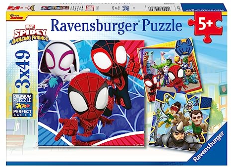 Ravensburger Spidey and His Amazing Friends 3x 49 Piece Jigsaw Puzzles for Kids Age 5 Years Up