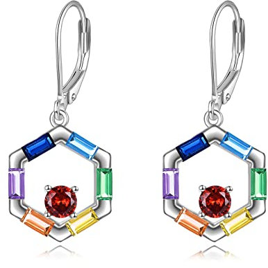 Chakra Ohrringe Sterling Silber Heilung Engery baumeln Tropfen Ohrringe Chakra-Schmuck für Frauen