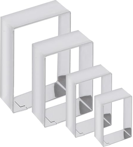 Emporte-pièce rectangulaire ANCKNE en acier inoxydable - Moules à biscuits rectangulaires - Moules à pâtisserie carrés - 2,5 cm de profondeur