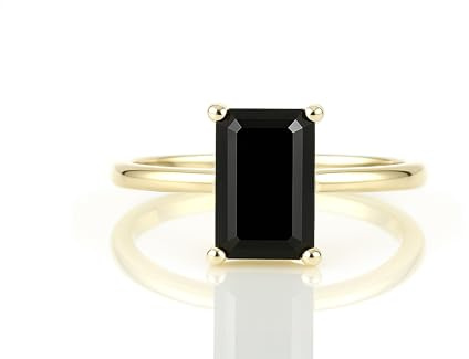Onyx Ring Schmuck für Frauen - Handwerker Schwarzer Onyx Ring in 14k Gold - Bezaubernde Schwarze Ringe für Frauen - Handgefertigt