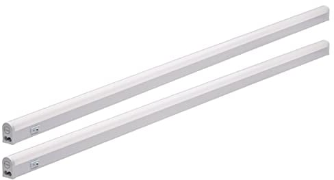 Oktaplex 2er Set Riga Unterbauleuchte Küche LED neutralweiß 4000K 114cm Lichtleiste 230 V erweiterbar Unterschrank-Beleuchtung 1630 Lumen 18 W mit Schalter