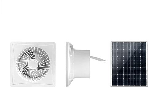 Kahdsvby Solar Powered Extractor Fans 17W Solar Panel with 8 for Ventilation Sheds, Chicken Coops and Pet Houses