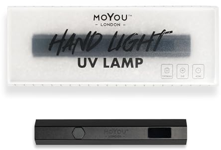 MOYOU LONDON UV Lamp for Gel Nails | Lightweight Handheld LED/UV Curing Pen, Small Nail Dryer for Semi-Cured Gel Nail Strips - Black