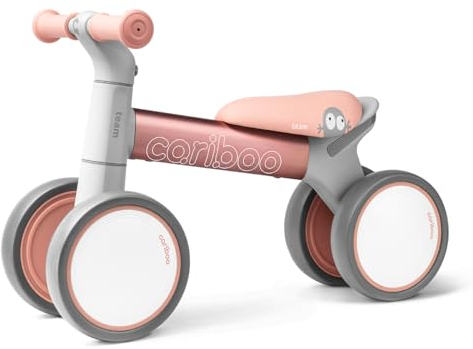 cariboo Team Laufrad Ab 1 Jahr 4 Räder Lauflernrad Kinderlaufrad Sicher Stabil Komfortabel Erstes Fahrrad ohne Pedal Rosa