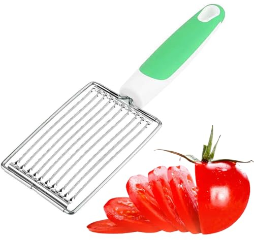 MenYiYDS 1 Pcs Trancheuse de Pommes de Terre, trancheuse avec poignée, trancheuse de tomates, trancheuse de Fruits au Jambon, trancheuse de Viande de déjeuner (Vert)
