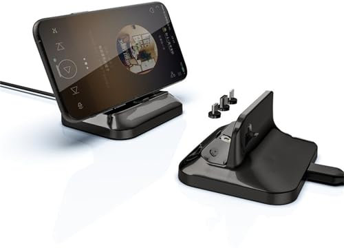 MOUDOAUER 3 Slots Charger Station USB Charging Dock Android Phone Wireless Charger Stand for Cellphone, Tablet, Earphone