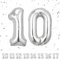 Zahlen luftballon 10 jahre | Sliber Folienballon-4010 Geburtstagsdeko -10 Ballon Zahl Deko zum Geburtstag fliegt mit Helium 10.Geburtstag für Männer Frauen 10.Geburtstagsparty Jubiläum